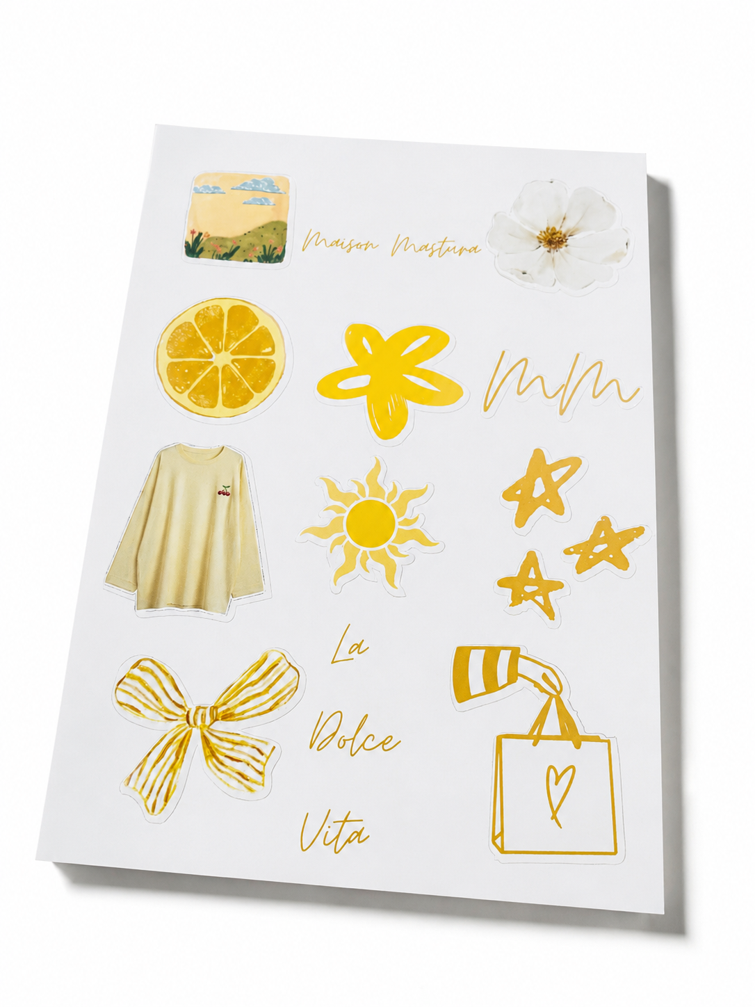 La planche de stickers jaune