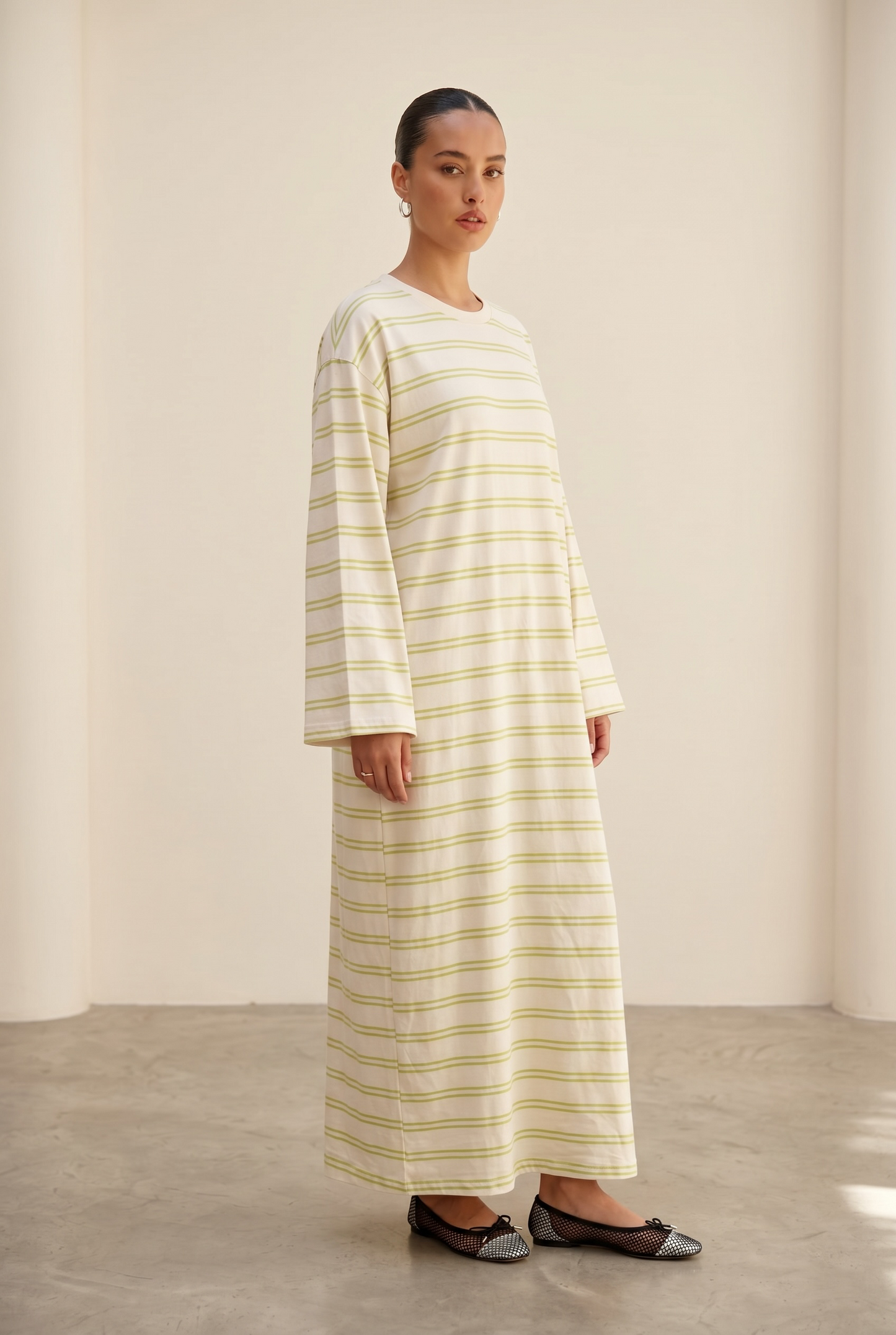 La robe rayée sauge