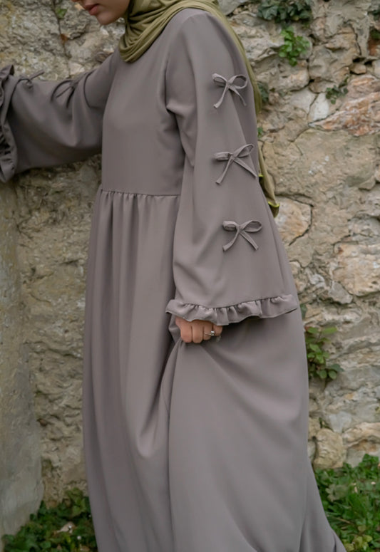 La robe noeuds taupe