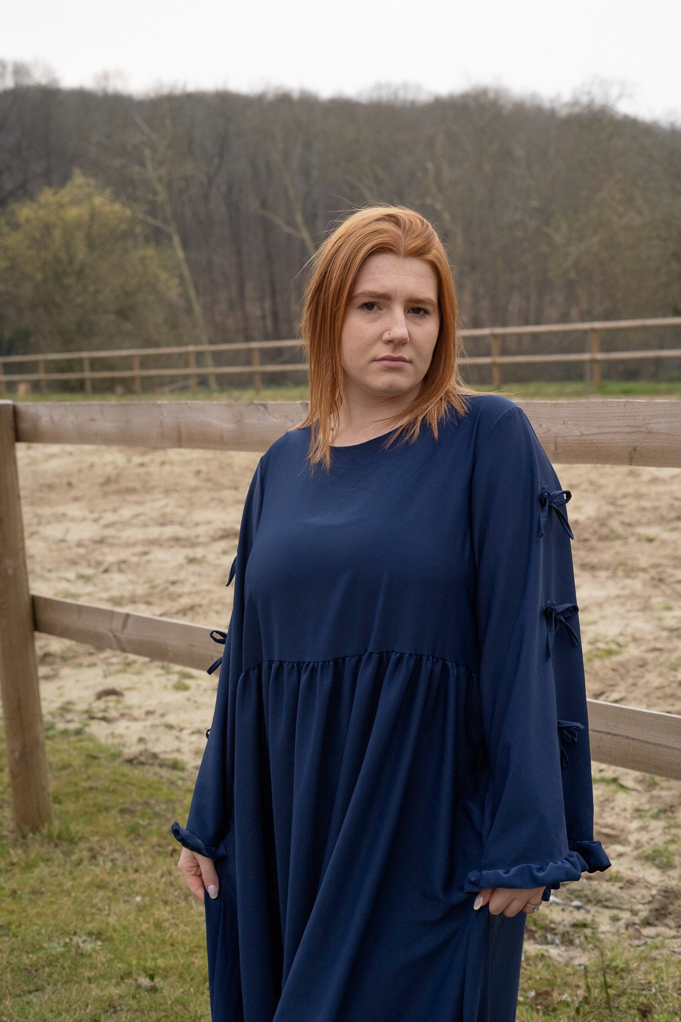 La robe noeuds bleu nuit