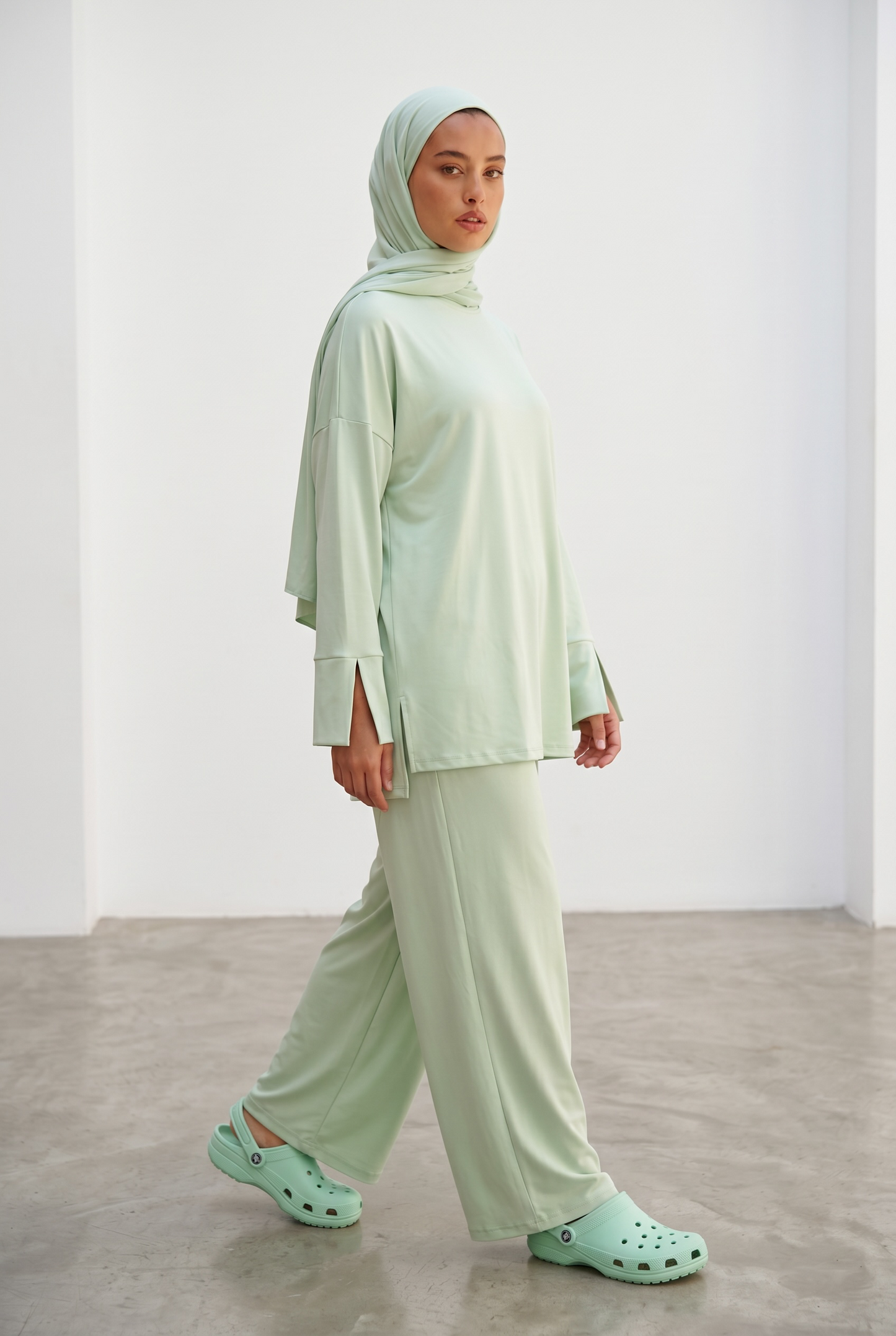 Le burkini bi color vert