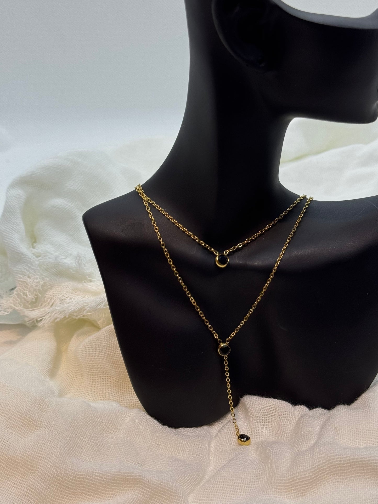 Double collier noir