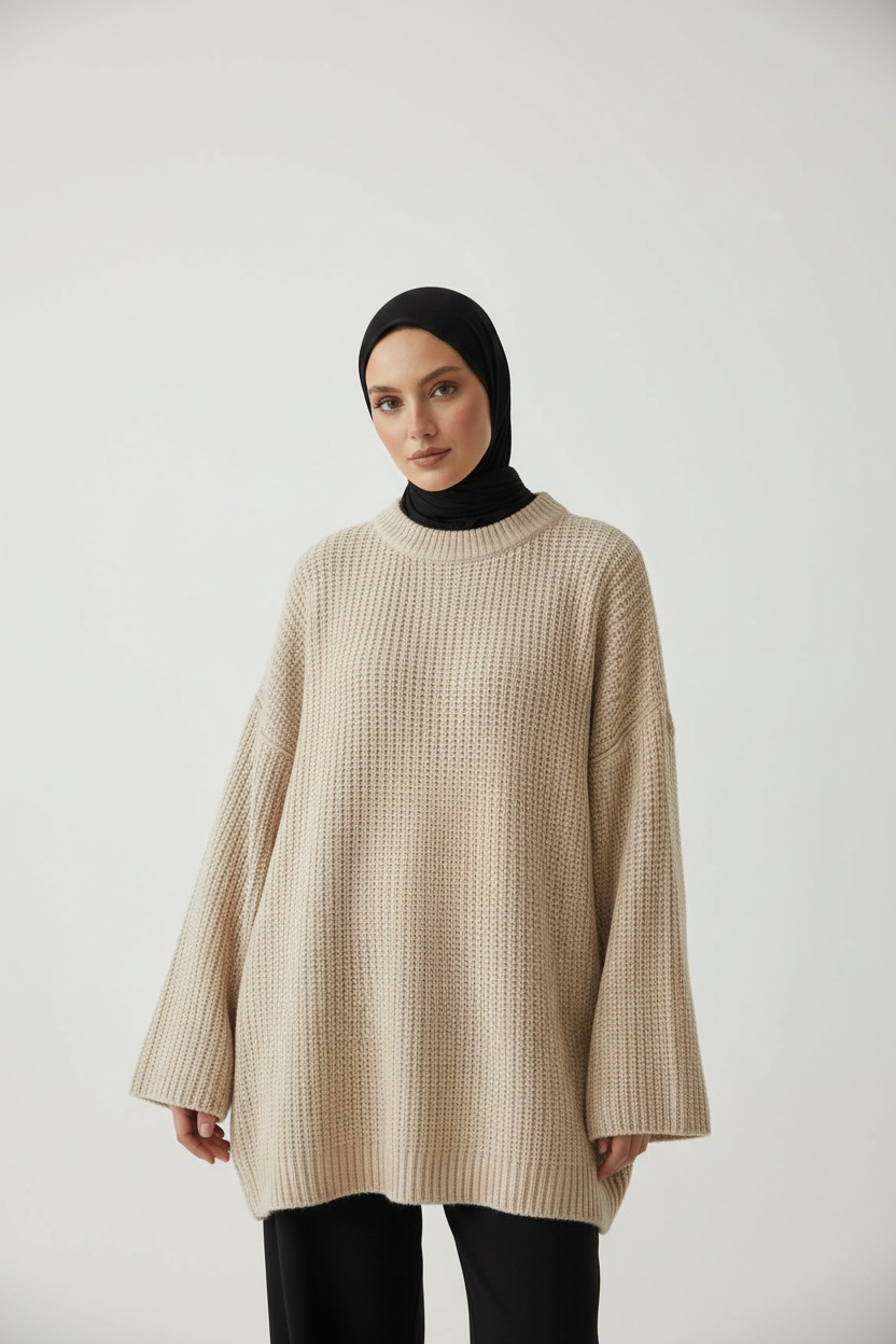 Le pull beige