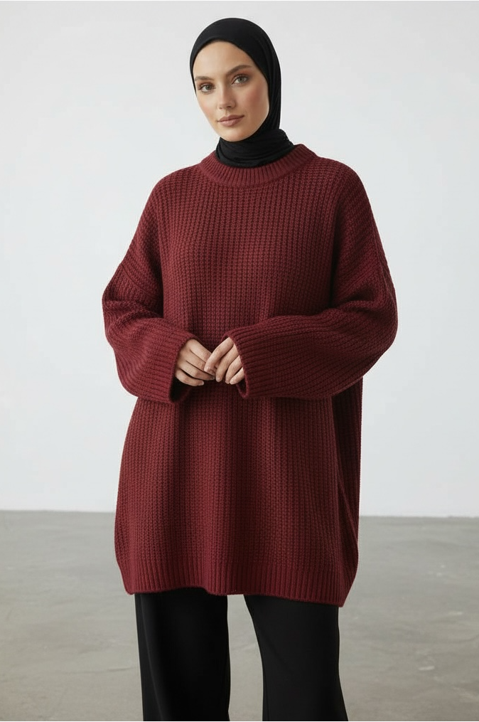 Le pull burgundy