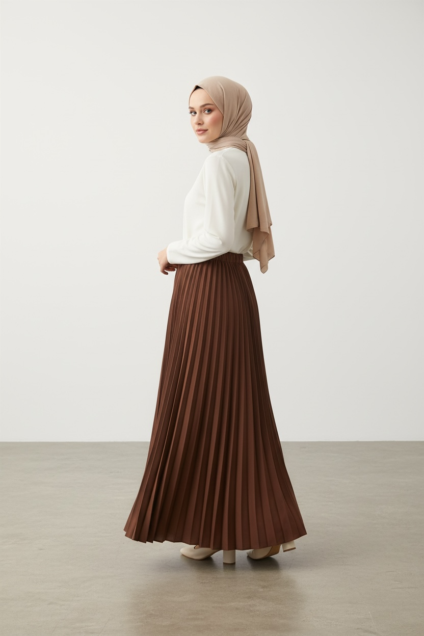 La jupe plissé chocolat