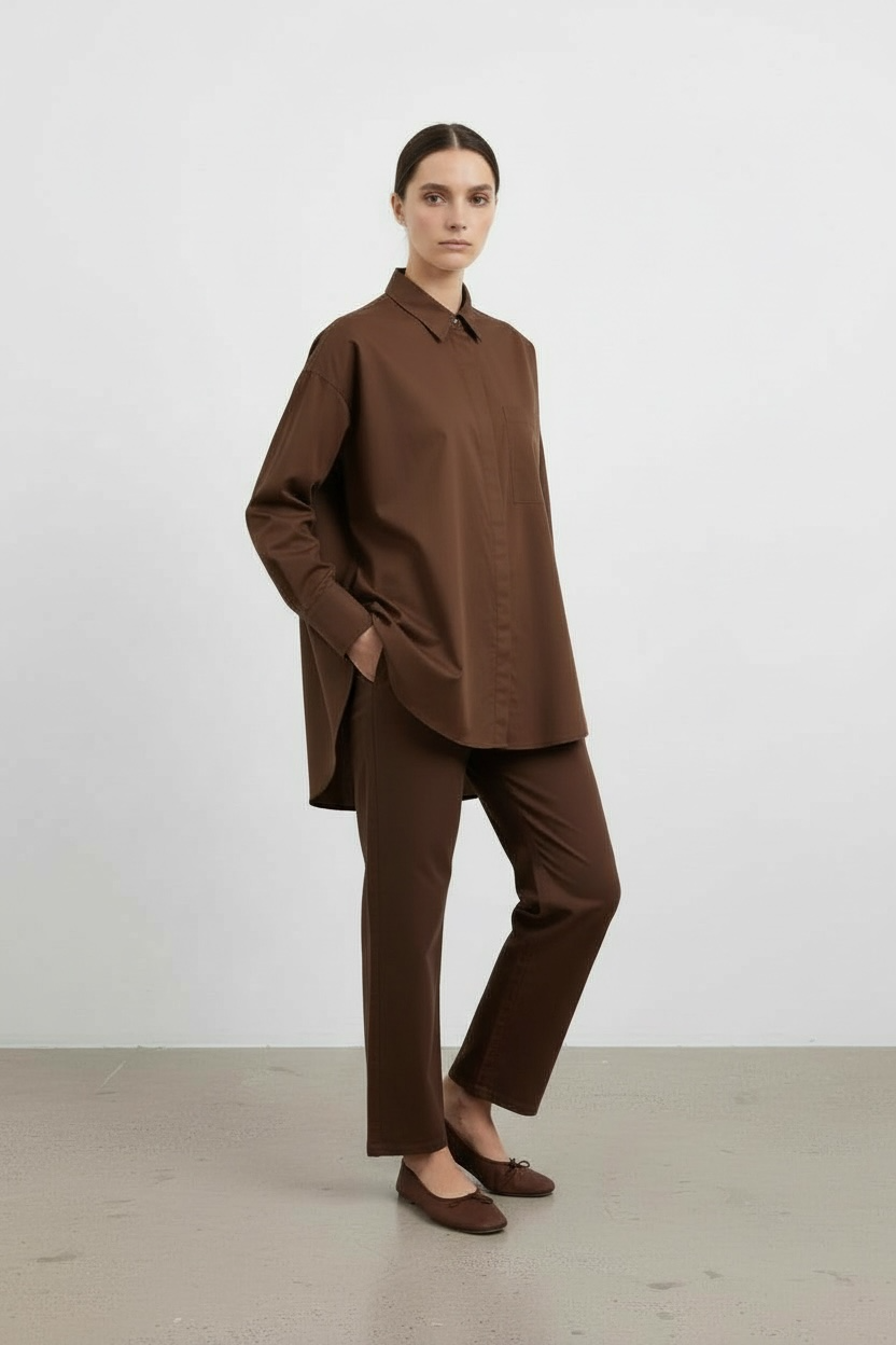 La chemise oversize chocolat