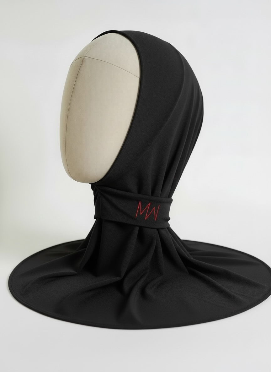 La cagoule en jersey premium noir broderie rouge