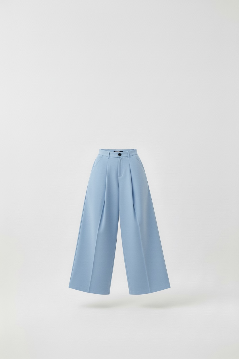 Le pantalon barrel minimal bleu ciel