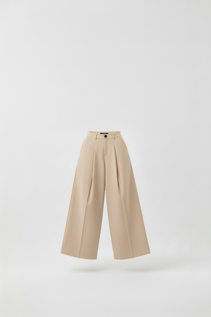 Le pantalon barrel minimal beige