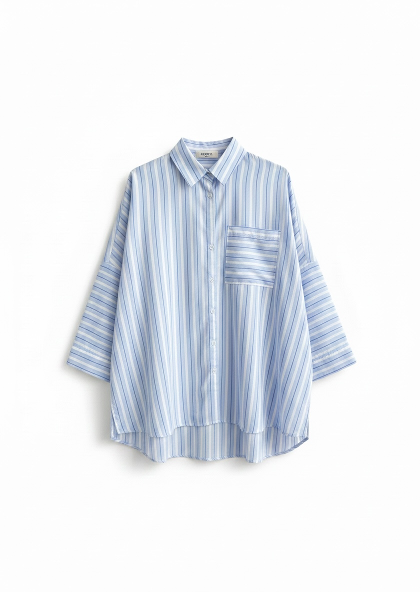 La chemise rayé bleu
