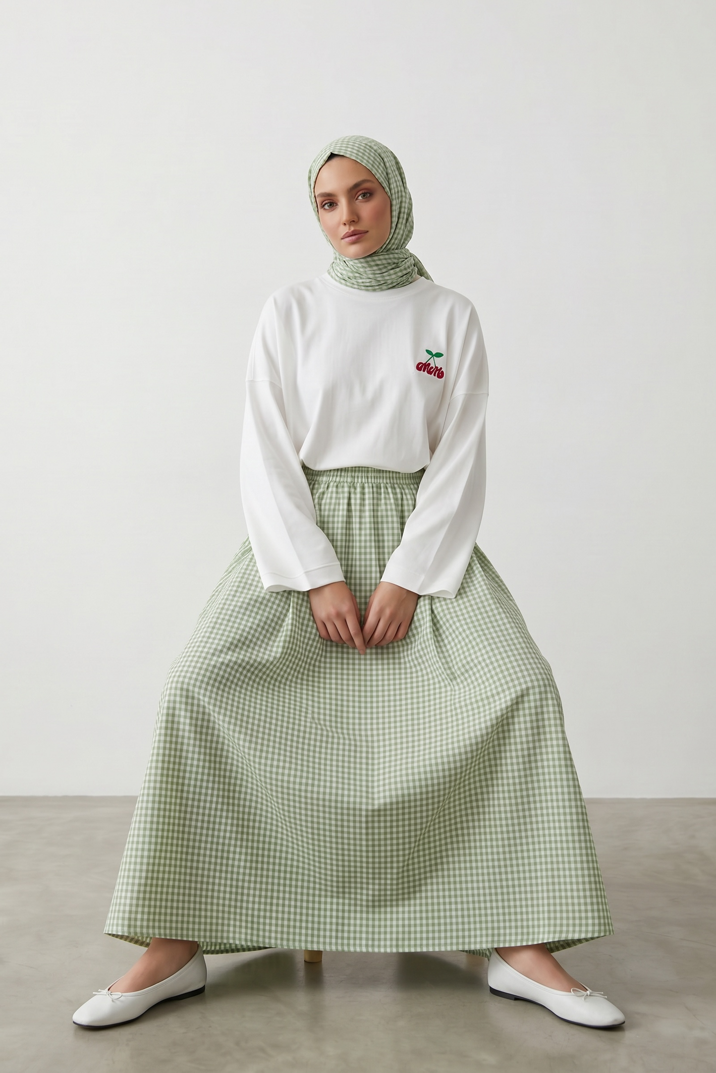 La jupe vichy vert