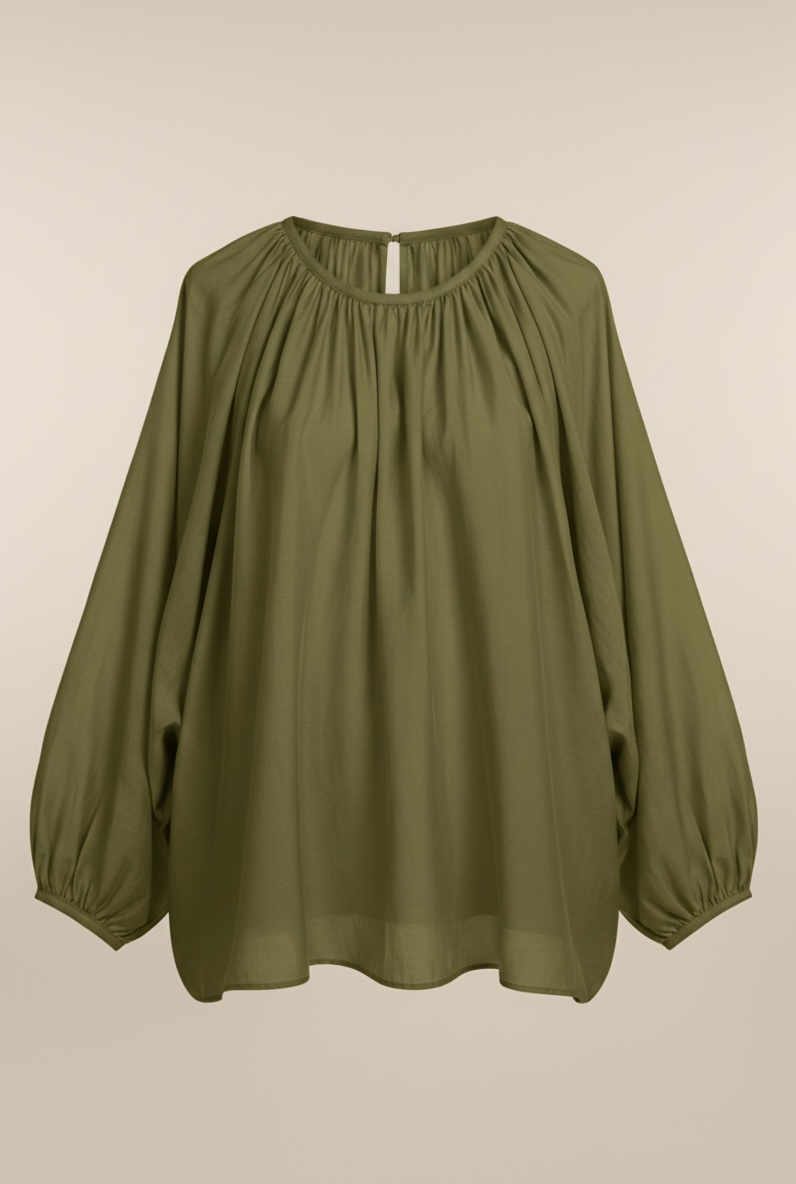 La blouse tencel olive