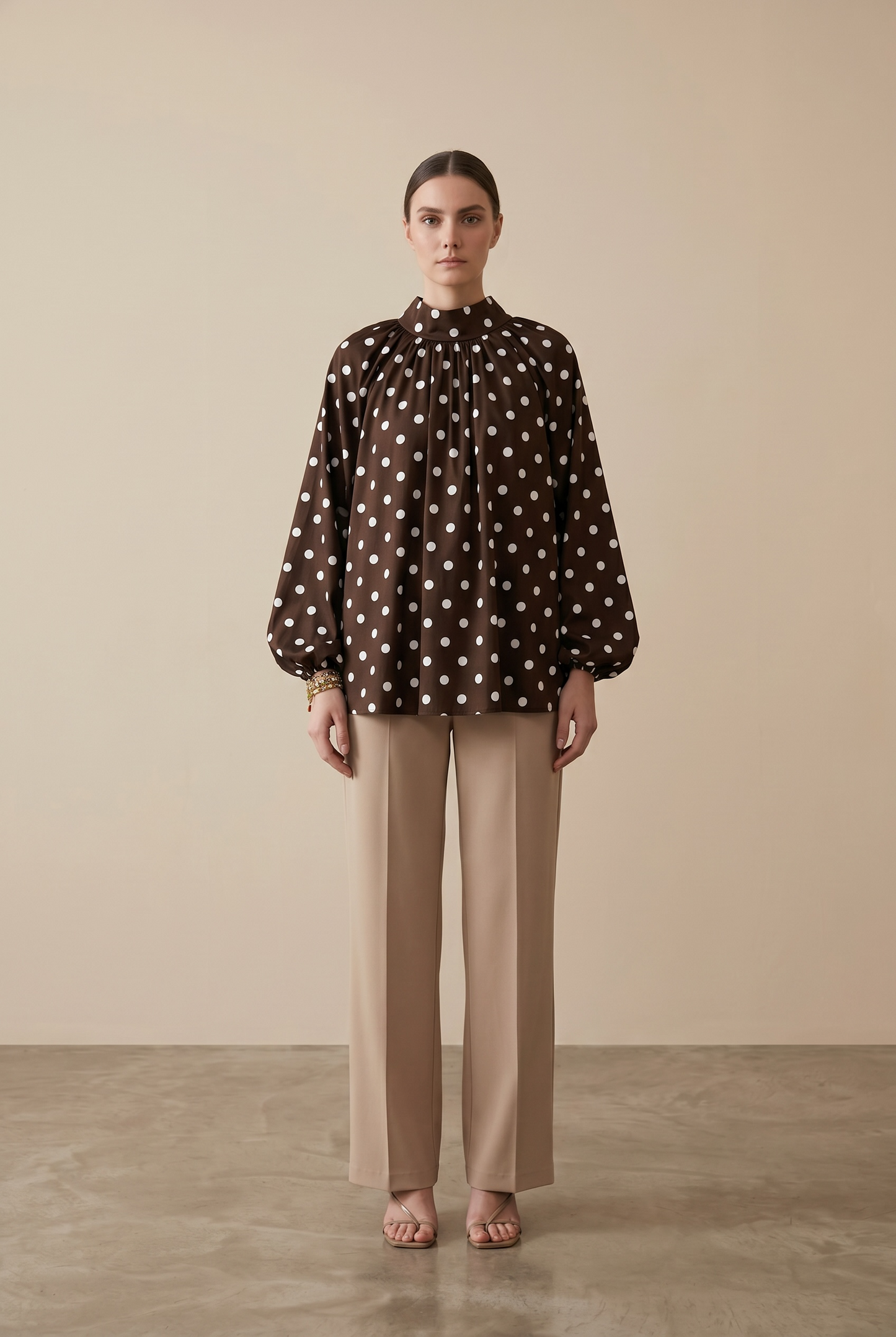 La blouse pois chocolat