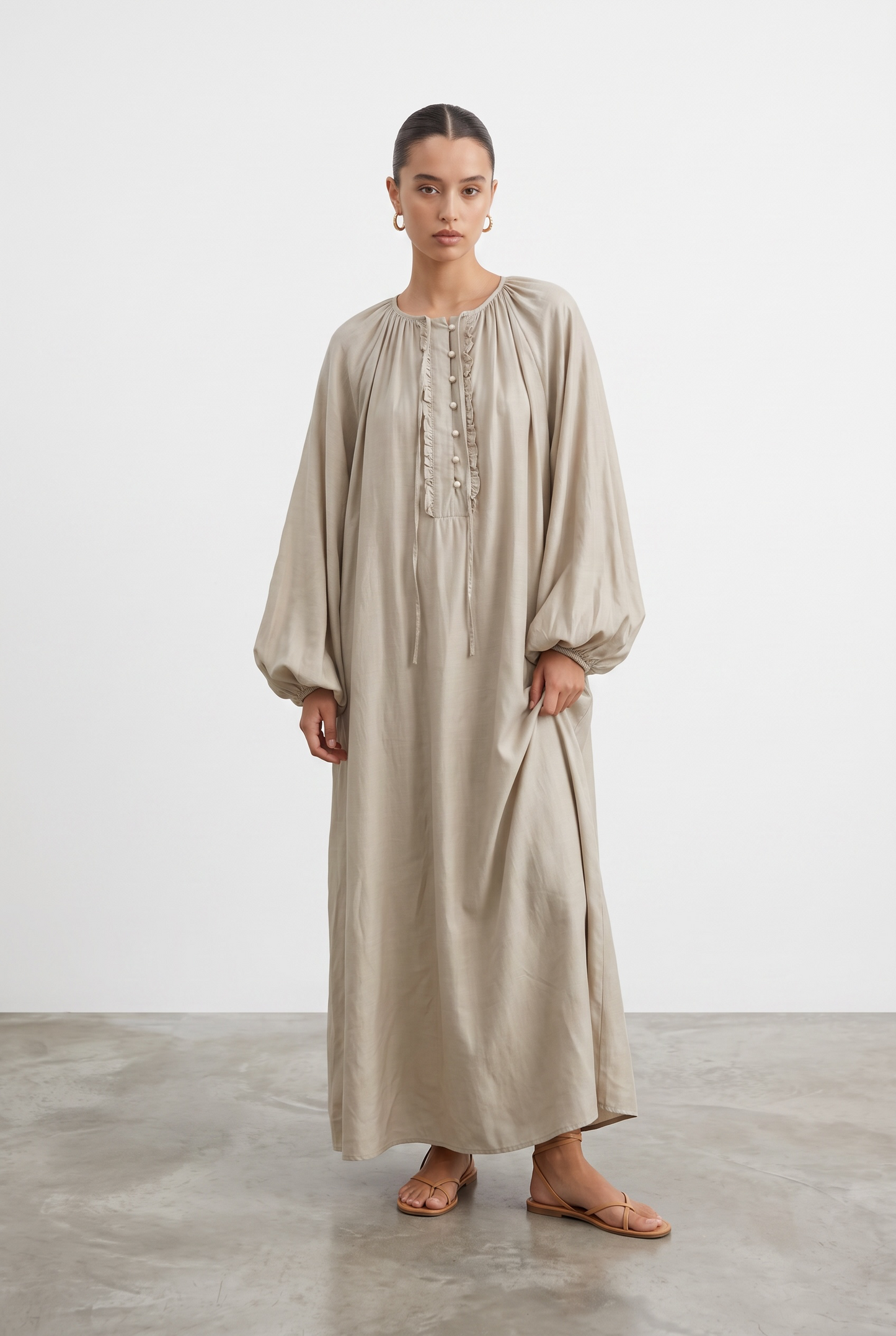 La robe tencel taupe