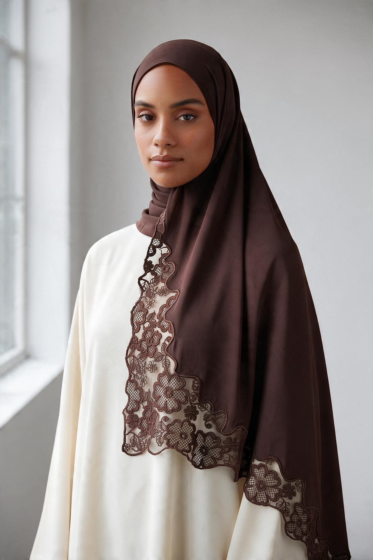Le jersey dentelle chocolat