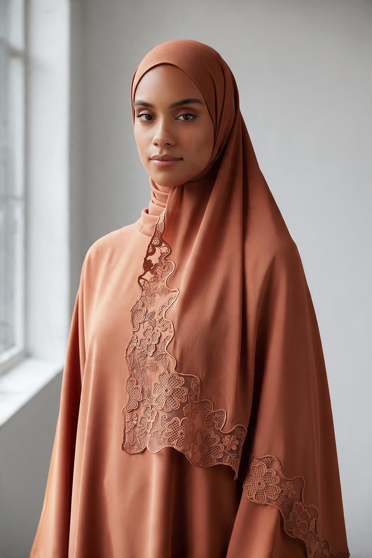 Le jersey dentelle terracotta