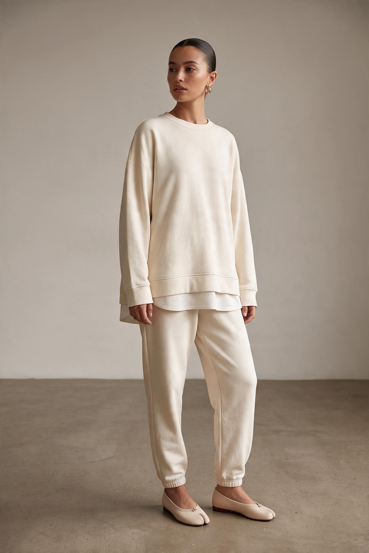 Le pull layering beige