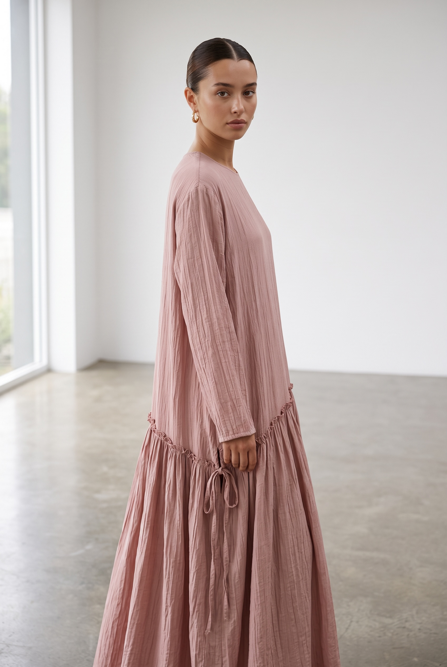La robe fluide rose