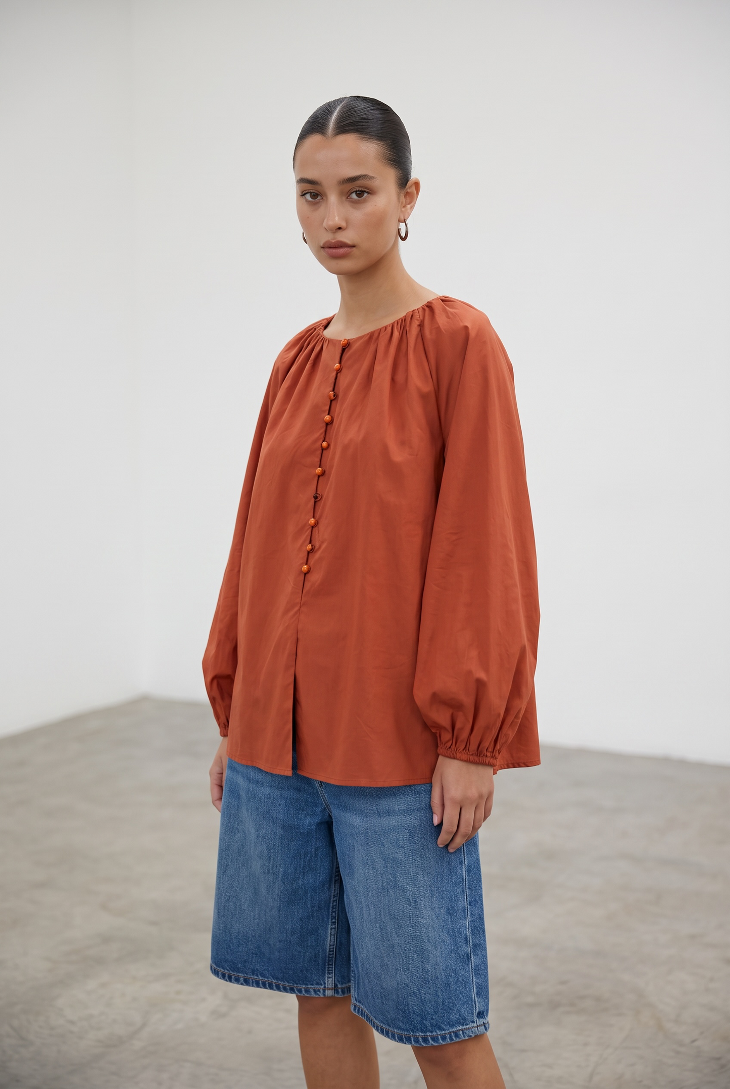 La blouse coton terracotta