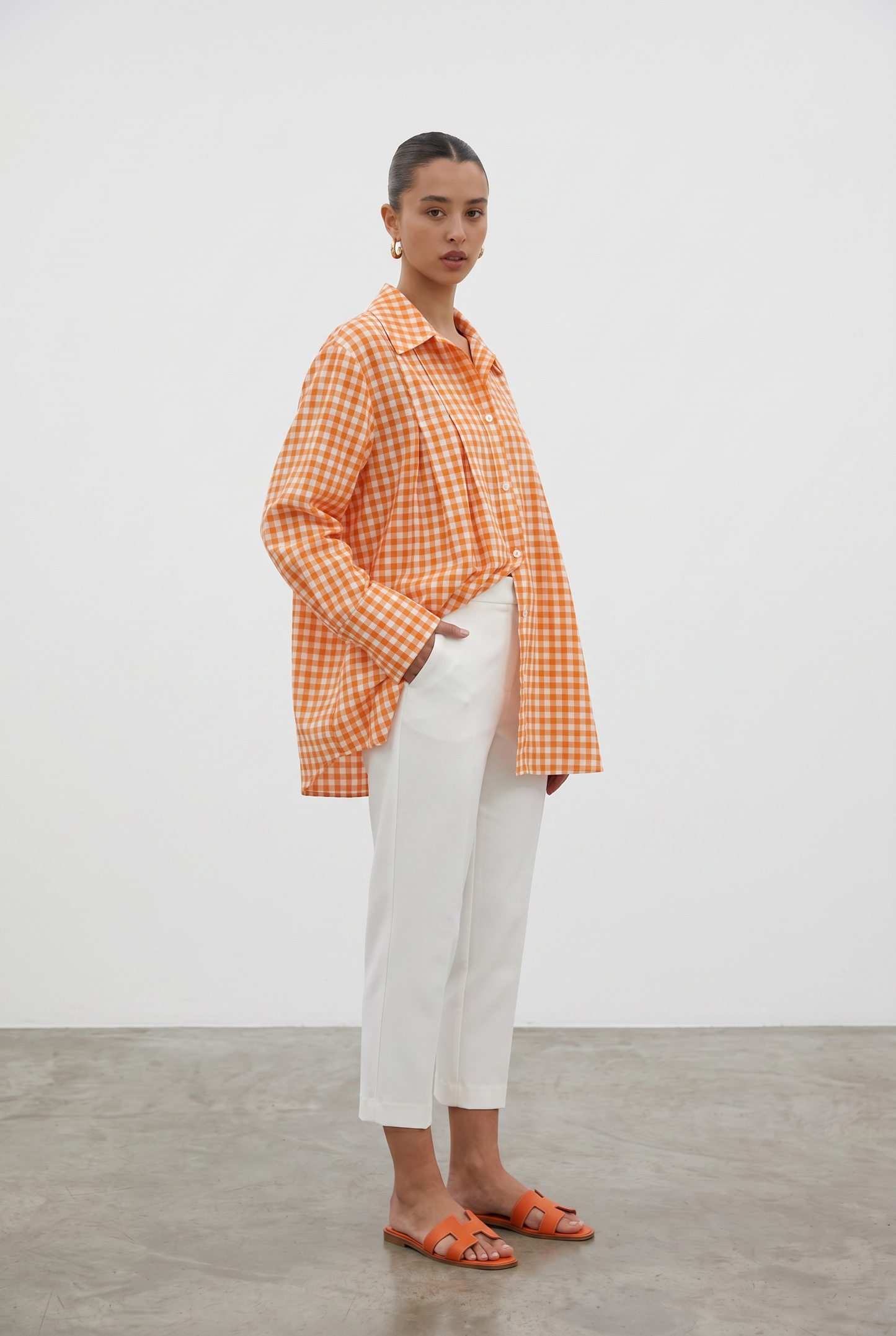 La chemise Vichy orange