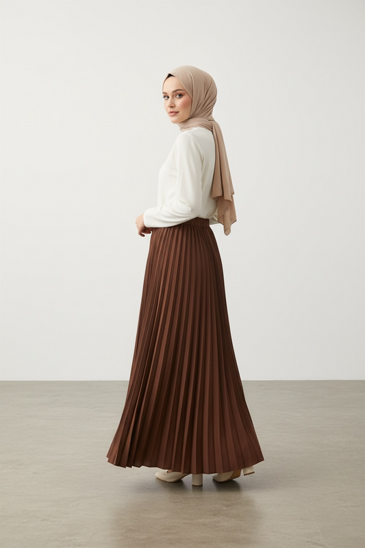 La jupe plissé chocolat