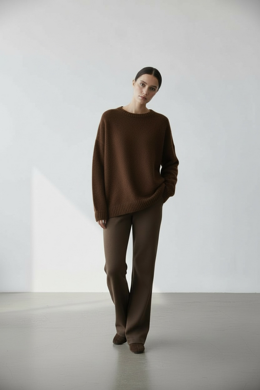 Le pull basique chocolat