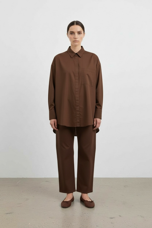 La chemise oversize chocolat