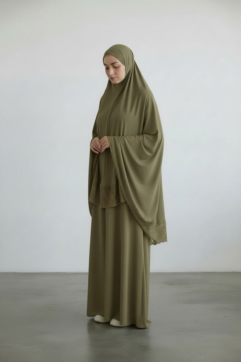 Le set dentelle vert sauge