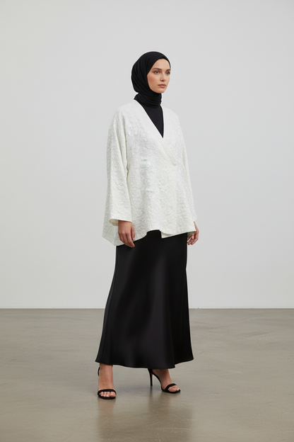 Le gilet brocard blanc