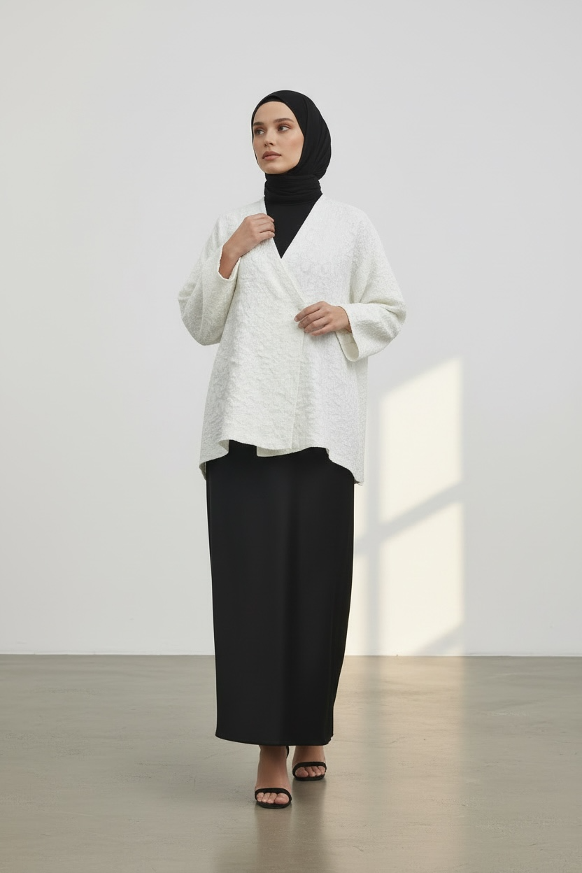 Le gilet brocard blanc