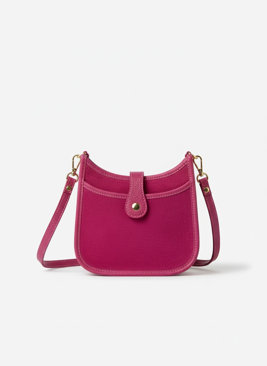 La pochette bandoulière fuchsia