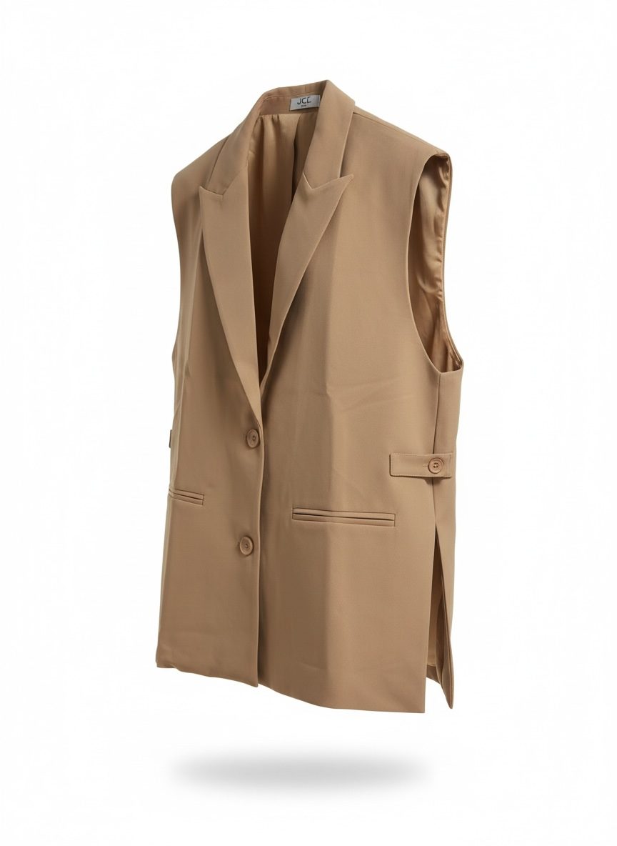Le blazer sans manche beige