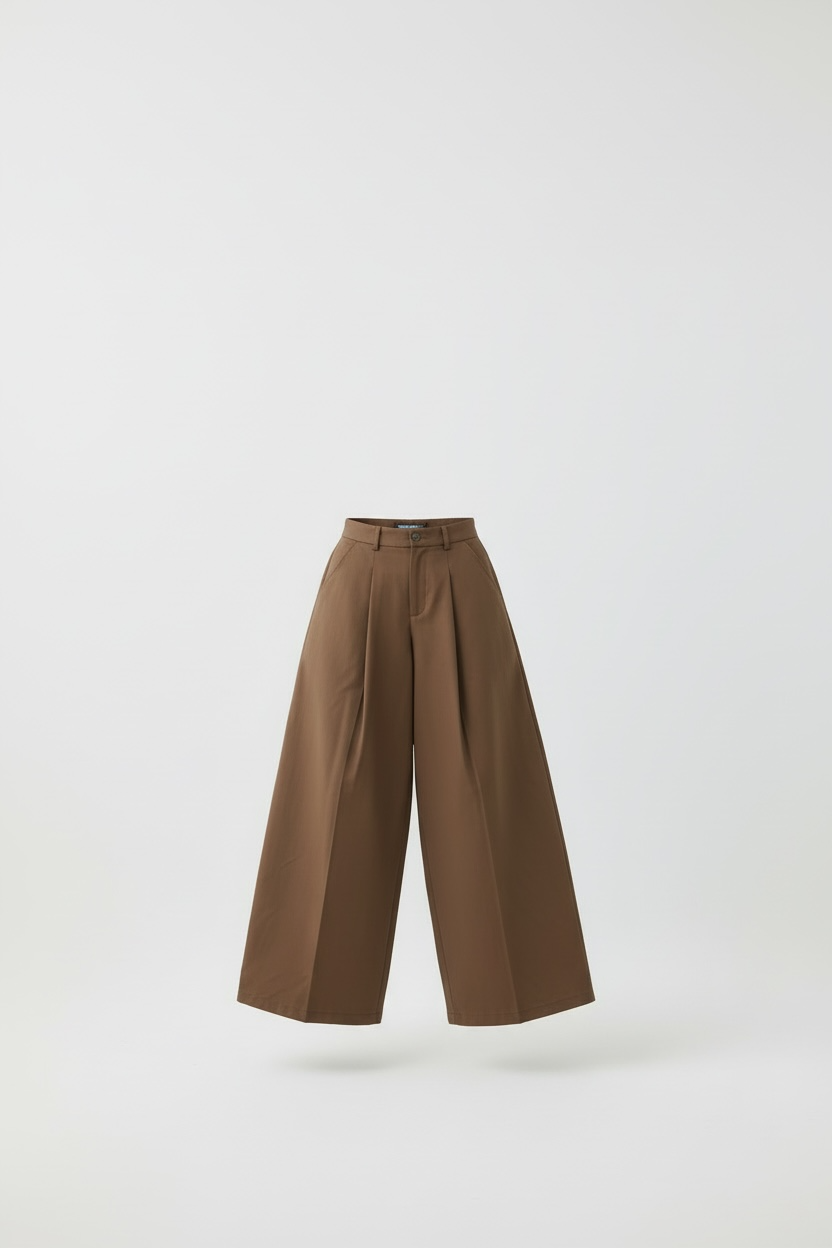 La pantalon barrel minimal chocolat