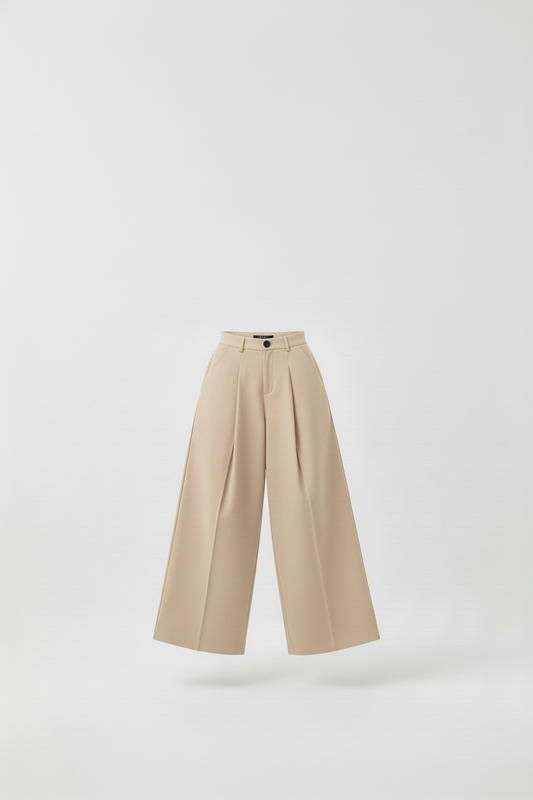 Le pantalon barrel minimal beige