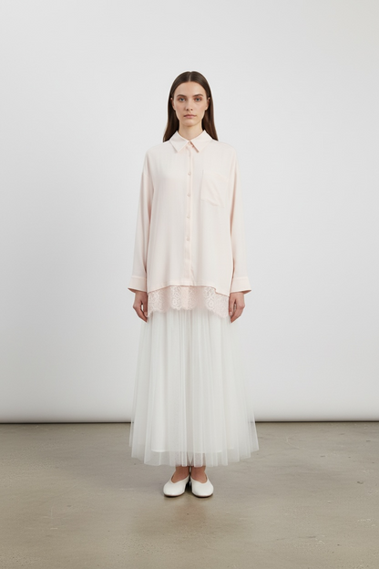 La chemise layering rose