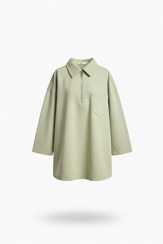 La chemise en jean vert anis