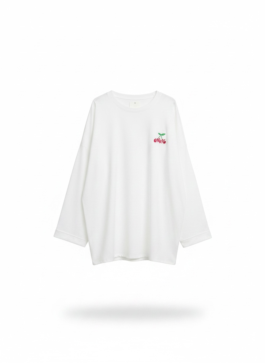 Le t shirt cherry blanc