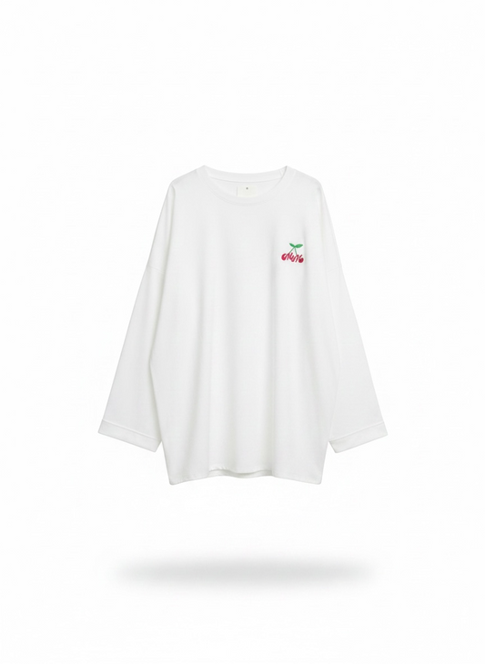 Le t shirt cherry blanc
