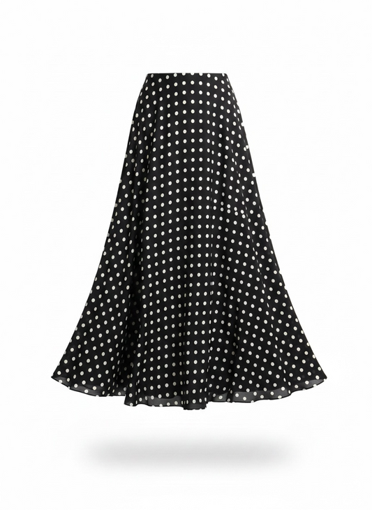 La jupe à pois noir