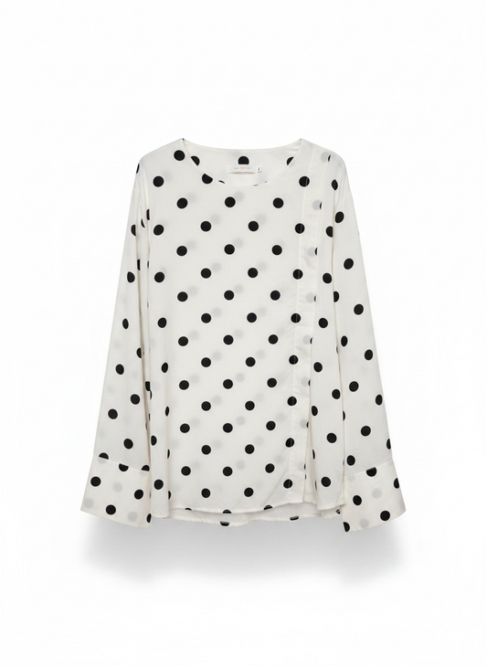 La blouse à pois blanche