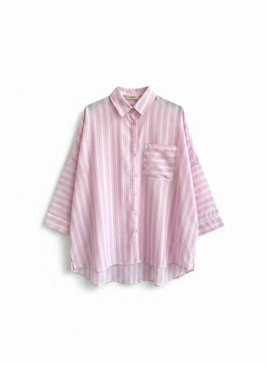 La chemise rayé rose