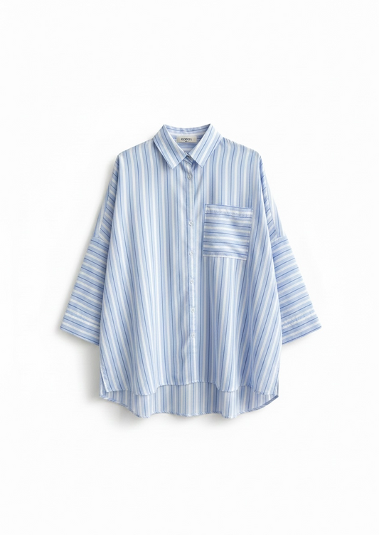La chemise rayé bleu