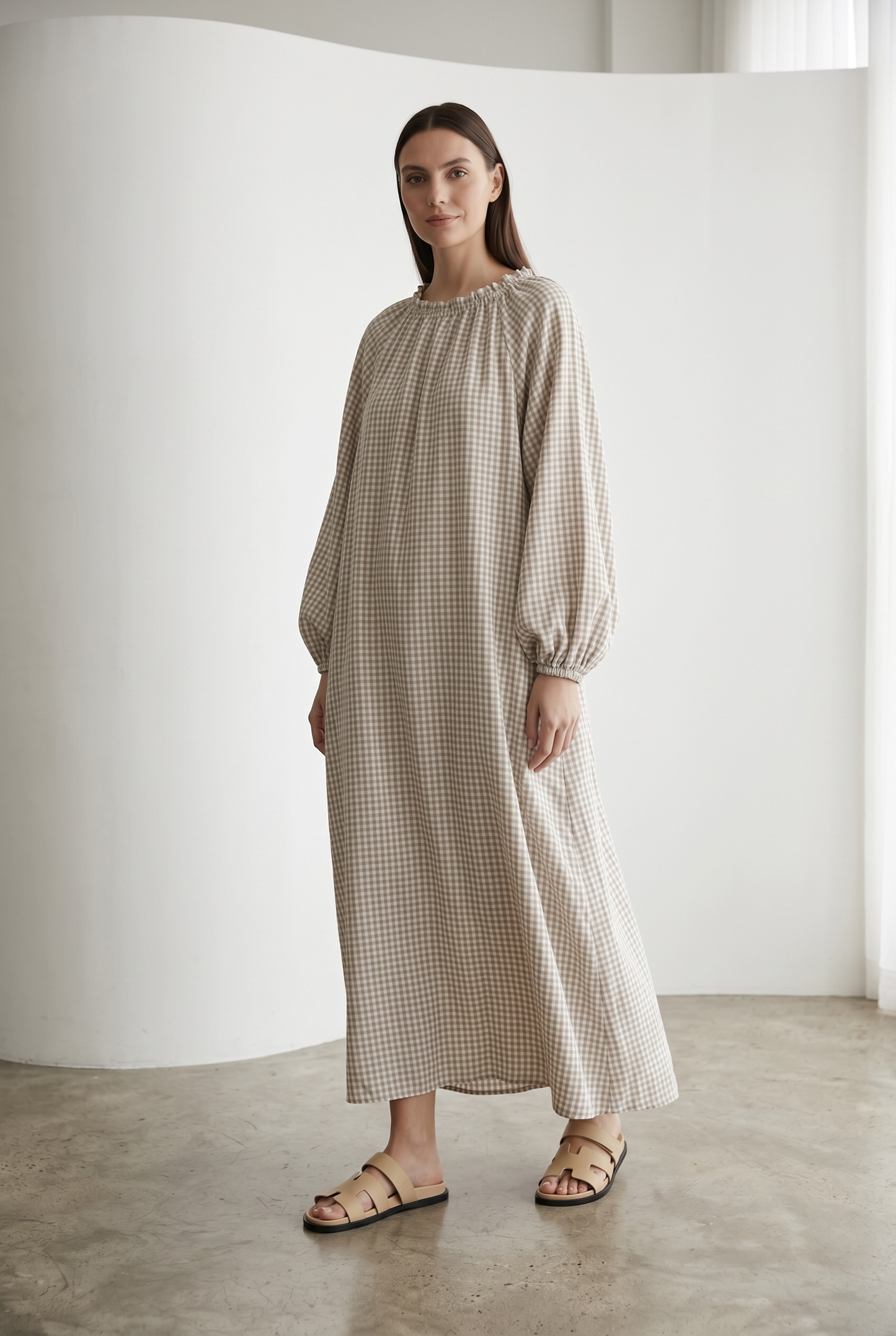 La robe vichy beige
