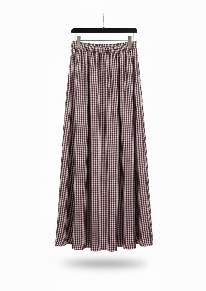 La jupe vichy burgundy