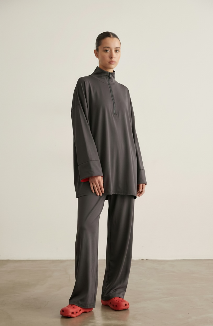 Le burkini bi Color zip noir