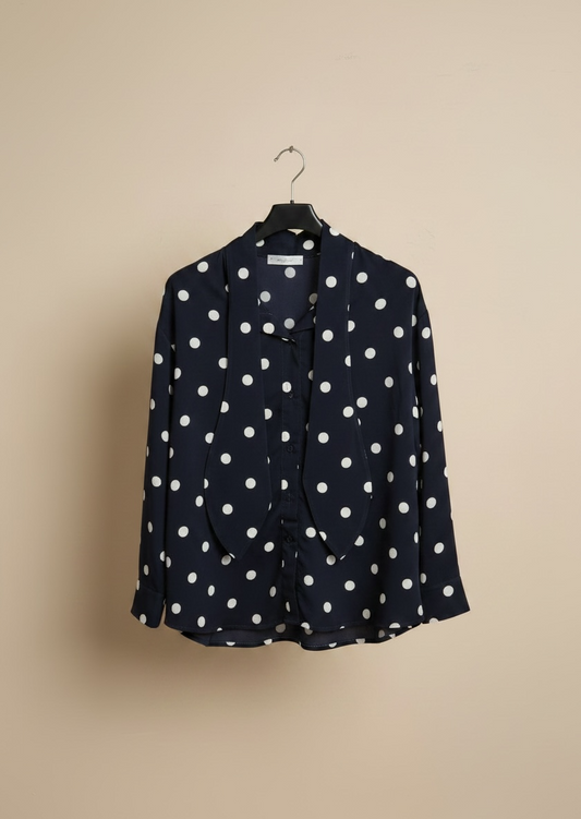 La blouse cravatte marine