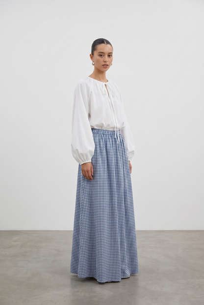 La jupe vichy bleu