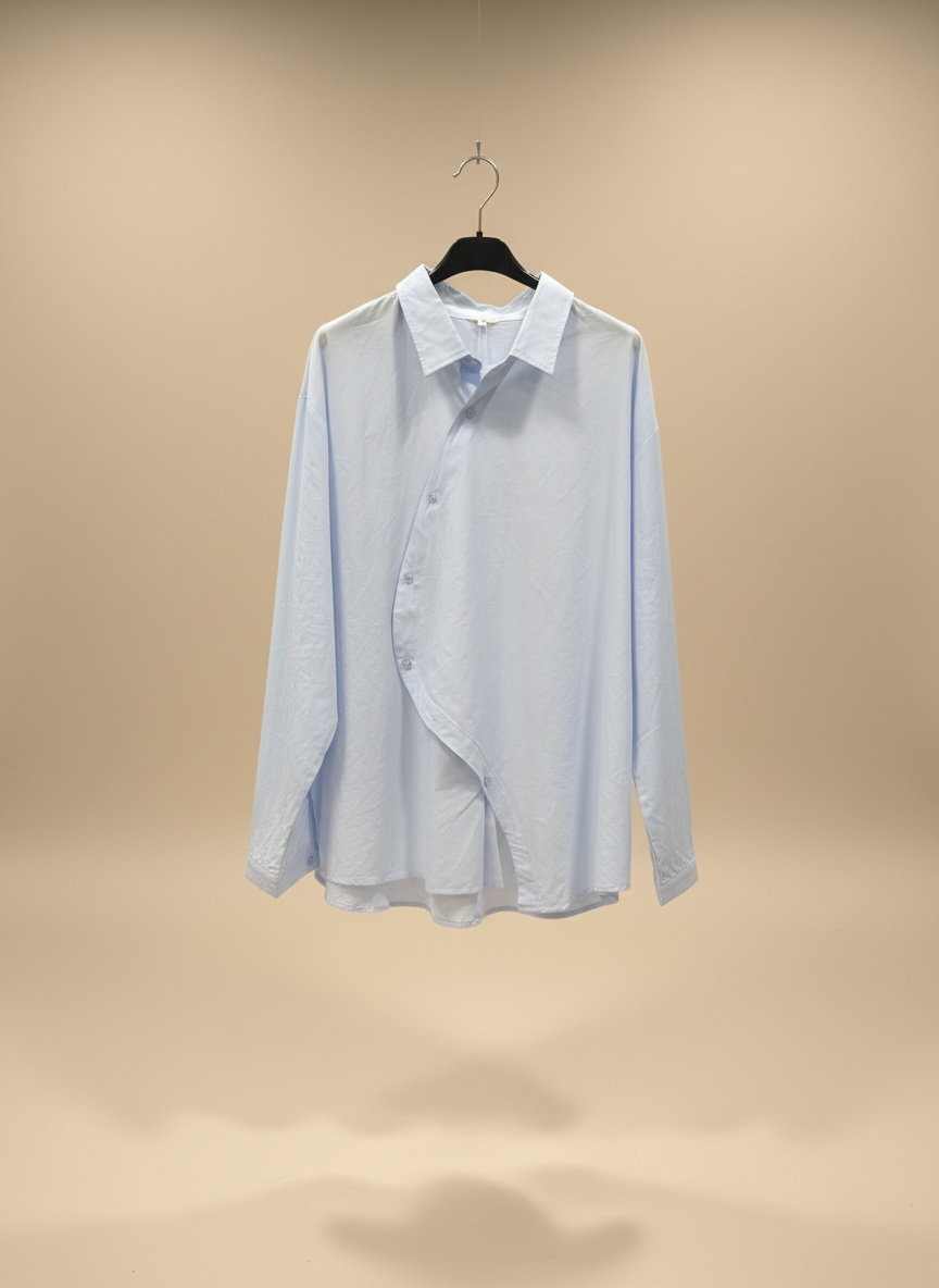 La chemise asymétrique bleu