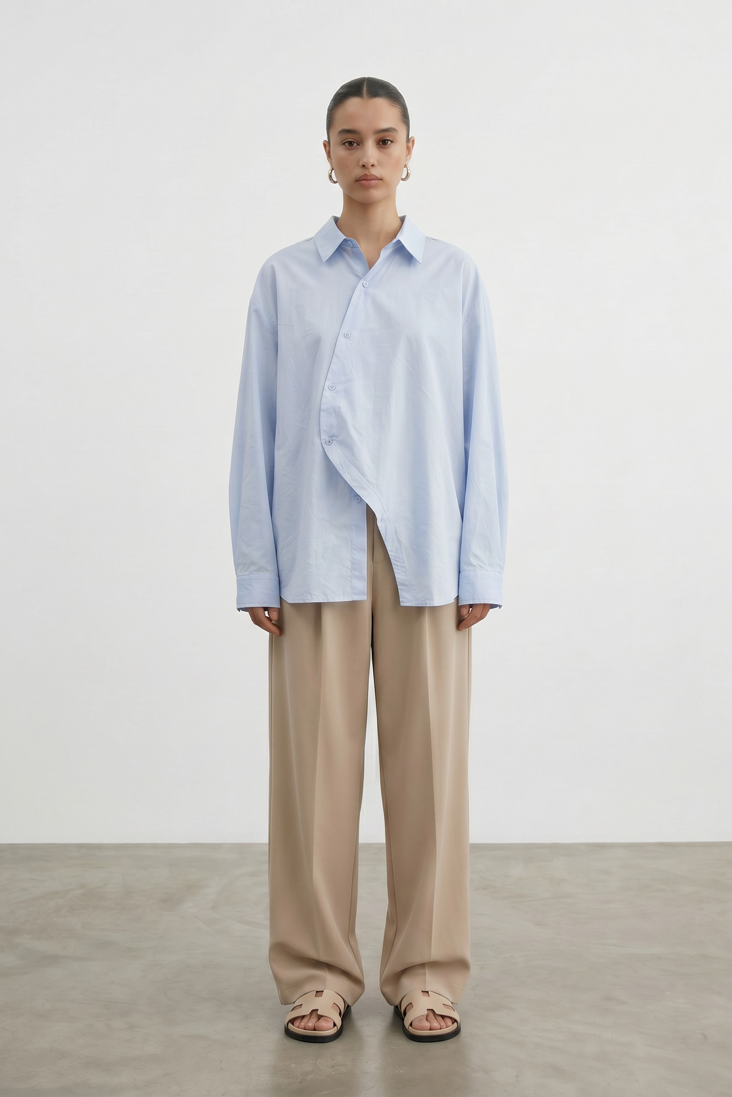 La chemise asymétrique bleu