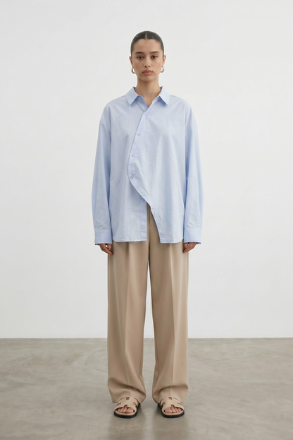 La chemise asymétrique bleu